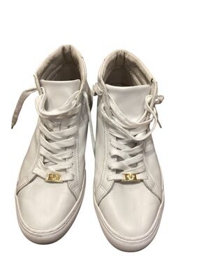 True Religion Mens Leather White Mid Trainers Sneakers Shoes size 7